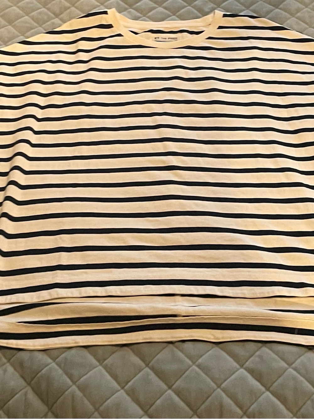 We The Free Striped Bedding Top in White and Black